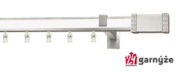 Kovové garnýže jednořadé hranaté - AVENO PALEO bílé