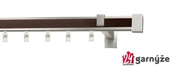 Kovové garnýže jednořadé hranaté - AVENO LORETO wenge chromované