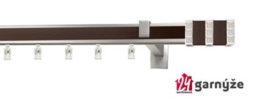 Kovové garnýže jednořadé hranaté - AVENO BRISTOL wenge chromované