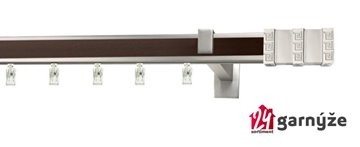 Kovové garnýže jednořadé hranaté - AVENO ROTELLO wenge chromované