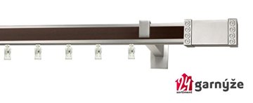 Kovové garnýže jednořadé hranaté - AVENO PALEO wenge chromované