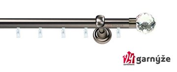 Kovové garnýže jednořadé 19mm - ASPEN BELUNA CRYSTAL antracitové