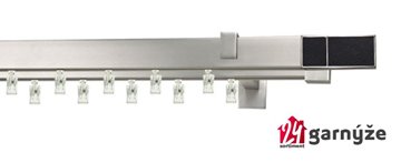 Kovové garnýže dvouřadé hranaté - AVENO CROCO BLACK chromové