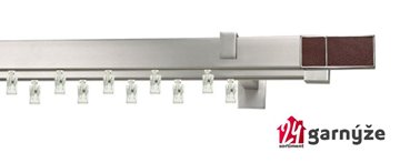 Kovové garnýže dvouřadé hranaté - AVENO CROCO WENGE chromové