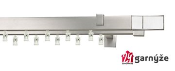 Kovové garnýže dvouřadé hranaté - AVENO CROCO WHITE chromové