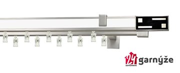 Kovové garnýže dvouřadé hranaté - AVENO ASTER bílé