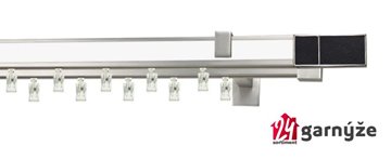 Kovové garnýže dvouřadé hranaté - AVENO CROCO BLACK bílé