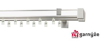 Kovové garnýže dvouřadé hranaté - AVENO LORETO bílé