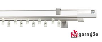 Kovové garnýže dvouřadé hranaté - AVENO SICO CRYSTAL bílé