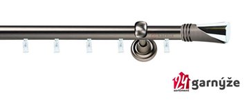 Kovové garnýže jednořadé 19mm - ASPEN LOCA antracitové