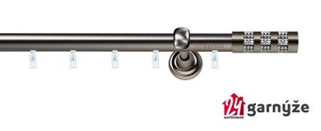 Kovové garnýže jednořadé 19mm - ASPEN LUMINO CRYSTAL antracitové