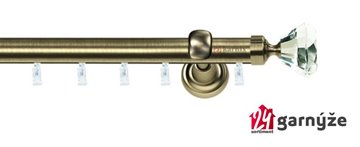 Kovové garnýže jednořadé 25mm - ASPEN CLAREX CRYSTAL 25mm mosazné