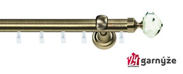 Kovové garnýže jednořadé 25mm - ASPEN BLANCA CRYSTAL 25mm mosazné