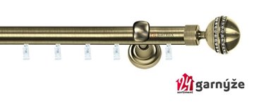 Kovové garnýže jednořadé 25mm - ASPEN MELBA CRYSTAL 25mm mosazné