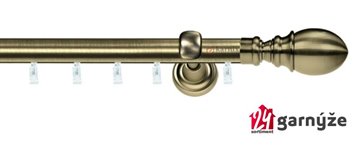 Kovové garnýže jednořadé 25mm - ASPEN OVÁL 25mm mosazné