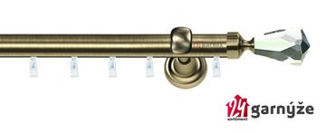 Kovové garnýže jednořadé 25mm - ASPEN TRAVO CRYSTAL 25mm mosazné