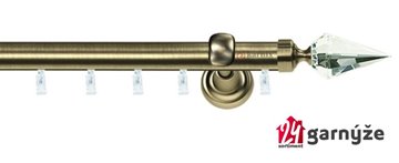 Kovové garnýže jednořadé 25mm - ASPEN VENETO CRYSTAL 25mm mosazné