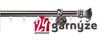 Kovové garnýže jednořadé 19mm - ASPEN ORTO antracitové