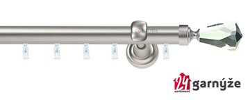 Kovové garnýže jednořadé 25mm - ASPEN TRAVO CRYSTAL 25mm  chromované