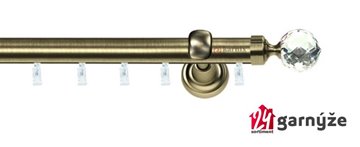 Kovové garnýže jednořadé 25mm - ASPEN BELUNA CRYSTAL 25mm mosazné