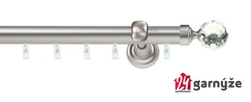 Kovové garnýže jednořadé 25mm - ASPEN BELUNA CRYSTAL 25mm  chromované