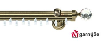 Kovové garnýže dvouřadé 25 a 19mm - ASPEN BELUNA CRYSTAL mosazné