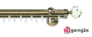 Kovové garnýže dvouřadé 25 a 19mm - ASPEN BLANCA CRYSTAL mosazné