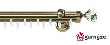 Kovové garnýže dvouřadé 25 a 19mm - ASPEN CLAREX CRYSTAL mosazné