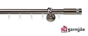 Kovové garnýže jednořadé 19mm - ASPEN OSTELLO CRYSTAL antracitové