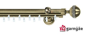 Kovové garnýže dvouřadé 25 a 19mm - ASPEN GLOBI CRYSTAL mosazné
