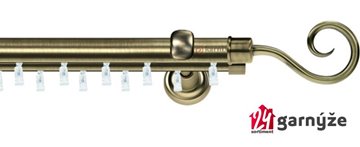 Kovové garnýže dvouřadé 25 a 19mm - ASPEN HÁK mosazné