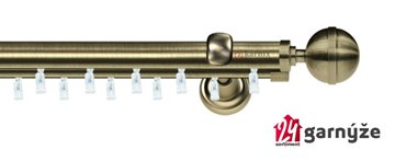 Kovové garnýže dvouřadé 25 a 19mm - ASPEN KOULE ELEGANT mosazné