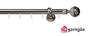 Kovové garnýže jednořadé 19mm - ASPEN PICO CRYSTAL antracitové