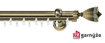 Kovové garnýže dvouřadé 25 a 19mm - ASPEN PIANO CRYSTAL mosazné