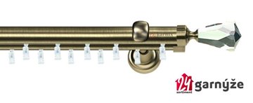 Kovové garnýže dvouřadé 25 a 19mm - ASPEN TRAVO CRYSTAL mosazné