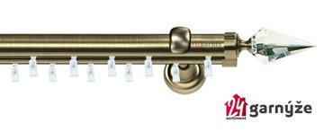Kovové garnýže dvouřadé 25 a 19mm - ASPEN VENETO CRYSTAL mosazné