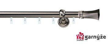 Kovové garnýže jednořadé 19mm - ASPEN SANTIAGO CRYSTAL antracitové