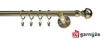 Kovové garnýže jednořadé moderní 19mm - BELE mosazné
