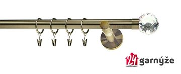 Kovové garnýže jednořadé moderní 19mm - BELUNA crystal mosazné