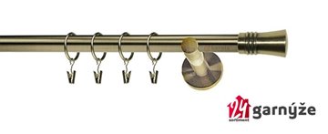 Kovové garnýže jednořadé moderní 19mm - CAPRI mosazné