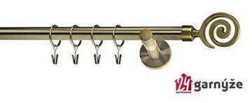 Kovové garnýže jednořadé moderní 19mm - CENTO mosazné