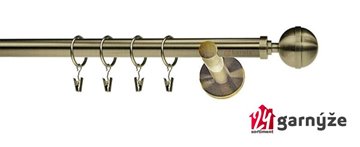 Kovové garnýže jednořadé 19mm - NEO Koule elegant mosazné