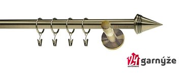 Kovové garnýže jednořadé 19mm - NEO Kužel mosazné