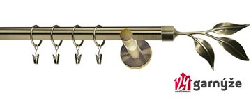Kovové garnýže jednořadé 19mm - NEO Listí mosazné