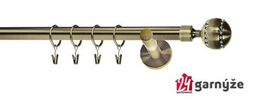 Kovové garnýže jednořadé 19mm - NEO Pico crystal mosazné