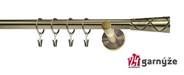 Kovové garnýže jednořadé 19mm - NEO Pino mosazné
