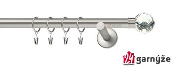 Kovové garnýže jednořadé moderní 19mm - BELUNA crystal chromované