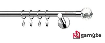 Kovové garnýže jednořadé moderní 19mm - BELUNA crystal nerezové