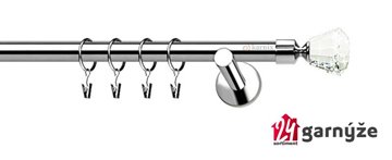 Kovové garnýže jednořadé moderní 19mm - CLAREX crystal nerezové