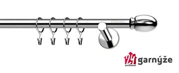 Kovové garnýže jednořadé 19mm - NEO Ovál nerezové